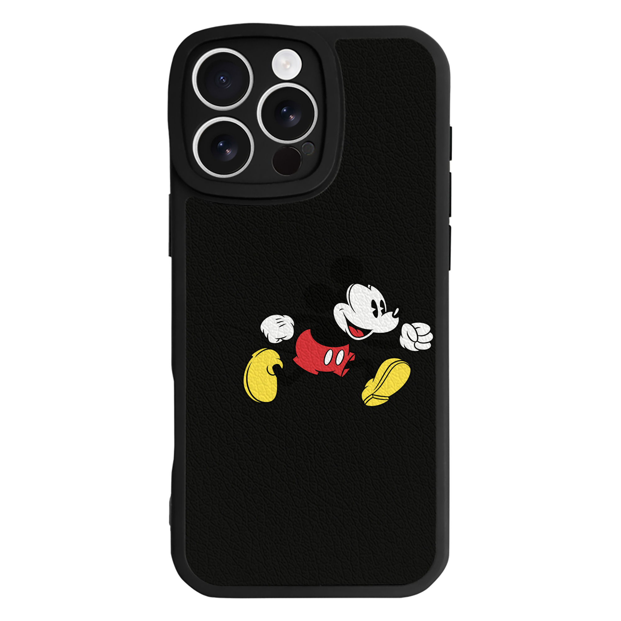 （画像用） ミッキーマウス Mickey Mouse 【iPhone 16シリーズ対応】シリコンスマホケース（レザー調） 材質：シリコン